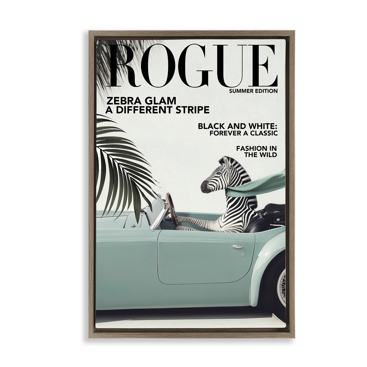 Stupell Industries Rogue Zebra Magazine Floating Frame By Annabelle Hall